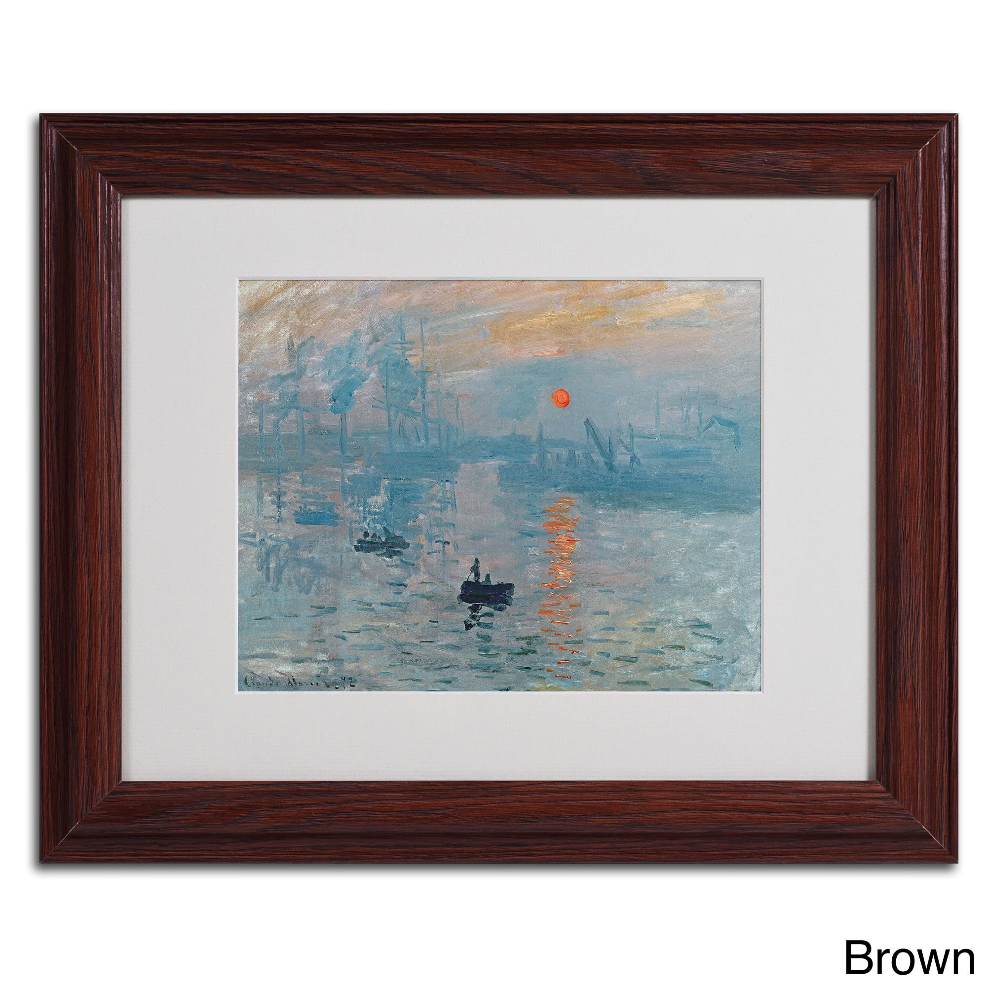 Trademark Fine Art "Impression Sunrise" Framed Canvas Art by Claude Monet, Black Frame