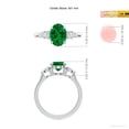 thumbnail image 5 of ANGARA Lab Grown 1.5 Ct Oval Emerald and Diamond Three Stone Engagement Ring for Women in 14K White Gold (Size-9x7mm) | May Birthstone, Anniversary, Jewelry Gift for Women | Lab-Grown Emerald Ring, 5 of 8