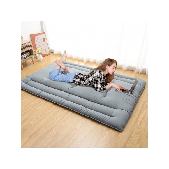 Bingirl Full-Size Futon Mattress: Foldable, Roll-Up Japanese Style Sleeping Mattress for Adults, Suitable for RV Travel, Camping, and Dormitory Floors