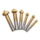 thumbnail image 2 of Riwesomey Cortador Chaflán de tres filos Brocas avellanadoras de 3 flautas de metales duros Juegos de herramientas profesionales de titanio Herramientas eléctricas titanizar Riwesomey TO011230-02, 2 of 6