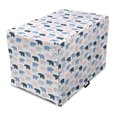 thumbnail image 1 of Bear Dog Crate Cover, Pattern of Animal Silhouettes on a Plain Background, Easy to Use Pet Kennel Cover Small Dogs Puppies Kittens, 7 Sizes, Rose Blue Grey, by Ambesonne, 1 of 6