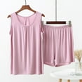 thumbnail image 2 of Levmjia Pajamas Sets For Women Set 2 Piece Cotton Sleepwear Short Sleeve Top and Pants Loungewear Soft Breathable Comfortable Casual Home Outfit Plus Size Summer Nightwear, 2 of 4