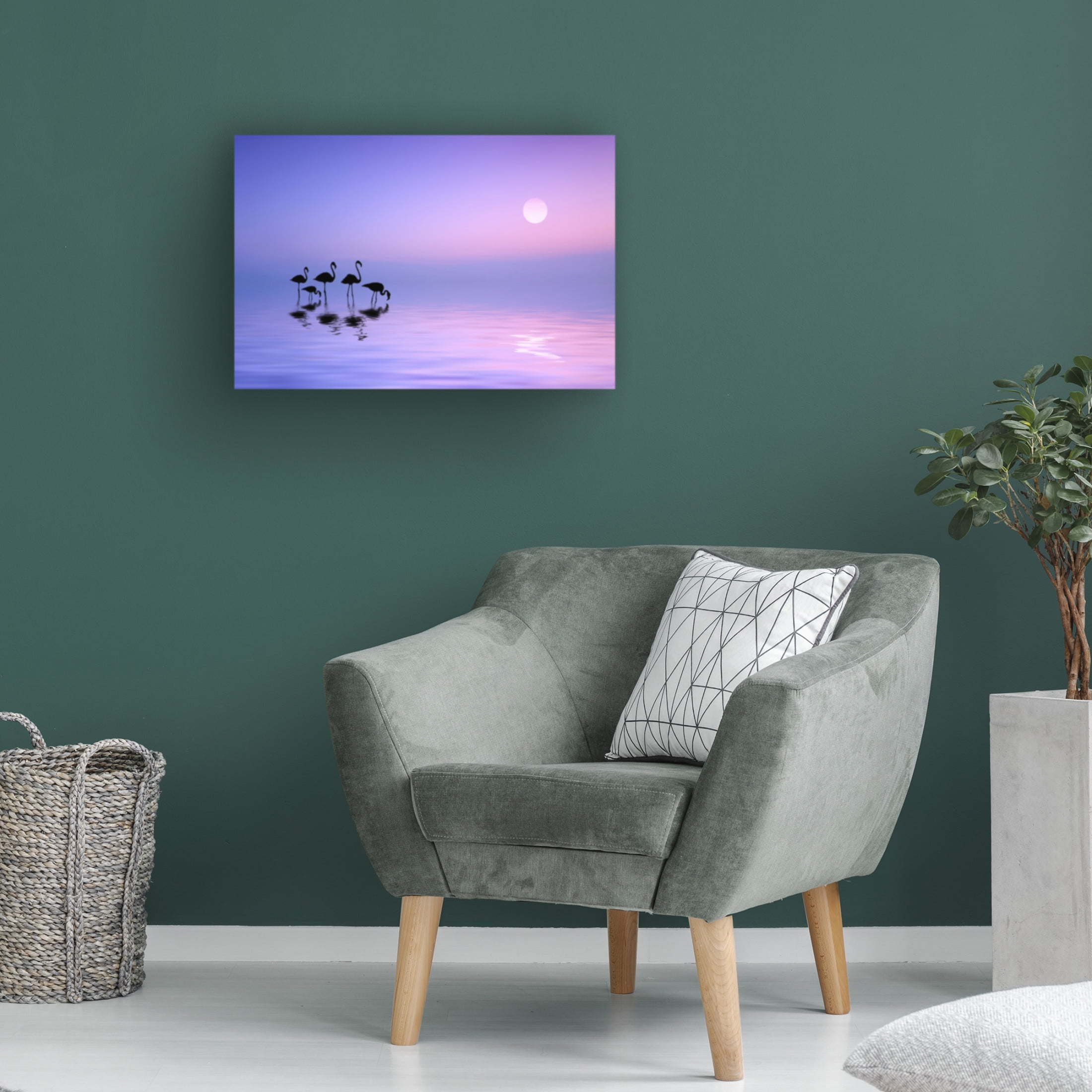 Canvas Wall Art - Bess Hamiti 'Morning Flamingo' Wall Art for Living Room, Bedroom, or Office D?cor by Trademark Fine Art - 19 x 12 Inches