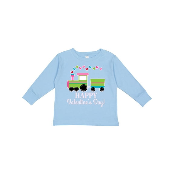 Inktastic Happy Valentines Day Childs Train Boys or Girls Long Sleeve Toddler T-Shirt