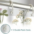 thumbnail image 5 of Sage Green Floral Shower Curtain, Watercolor Flower Leaves Plant Shower Curtain Set Wildflower Modern White Fabric Shower Curtain for Bathroom Decor Waterproof with Hooks 72x72 Inch, 5 of 6