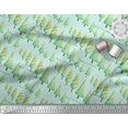 thumbnail image 2 of Soimoi Green Modal Satin Fabric Text & Christmas Tree Print Sewing Fabric Yard 42 Inch Wide, 2 of 3