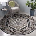 thumbnail image 2 of SAFAVIEH Pyramid Gladwyn Medallion Area Rug, Grey/Navy Gold, 6'7" x 6'7" Round, 2 of 10