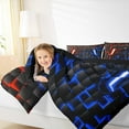 thumbnail image 4 of Manfei Gamer Gaming Bedding Comforter Set,Vindoe Game Twin Comforter Sets,Red Blue Geometric Bedding Set For Kid Boy,Lightweight Room Decorative Reversible,2pcs, 4 of 8