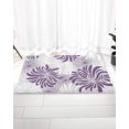 thumbnail image 5 of Fluffy Shag Bath Mat Purple White Grey Chrysanthemum Flower Area Rugs Warm Soft Plush Shaggy Floor Door Mats for Bathroom/Bedroom/Living Room/Entry Way Decor Minimalist Floral, 5 of 6