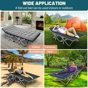 NAIZEA 75 Folding Camping Bed for Adult, Sleeping Cot Guest Bed with Mattress, Folding Camping Cot with Carry Bag