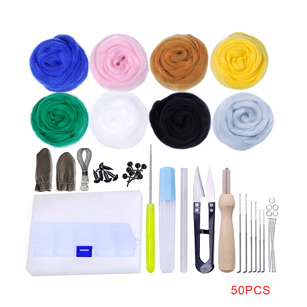 Felting Roving Kit 8 Colors Felt Balls Wet and Dry Felting DIY Craft