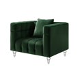 thumbnail image 4 of Inspired Home Fauteuil Club en Velours Bryan, Vert Chasseur, 4 of 11