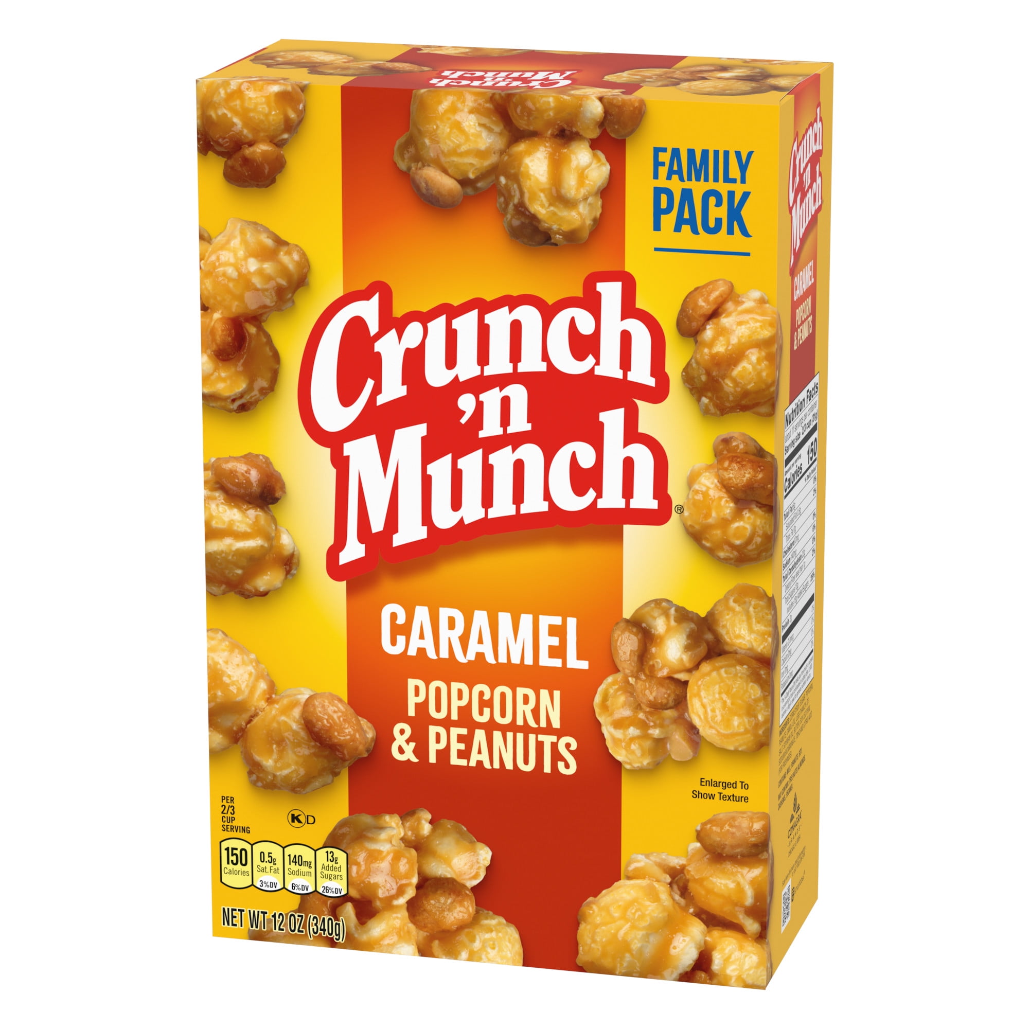 (6 pack) CRUNCH 'N MUNCH Caramel Popcorn with Peanuts, 12 oz.