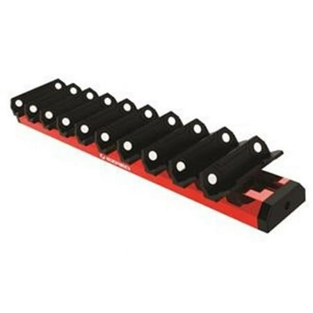 UPC: 0008965006150 | E-Z Red EZWR10-RD 10 Slot Red Magnetic Wrench Rack – Red