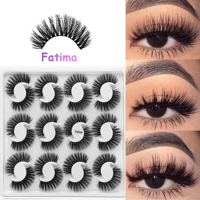 Fiudx Pestañas Postizas Naturales, 12 Pares de Pestañas Negras Gruesas, Cómodas para Cualquier Ocasión, Maquillaje de Ojos Espectacular, Uso Diario En Fiestas, Esenciales de Belleza Femenina, Guía de