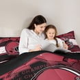 thumbnail image 3 of Erosebridal Football Soccer Bedding Twin Comforter Set, Sports Theme Down Comforter , Atlanta, Black Pink, Reversible 2pcs, Breathable, 3 of 7