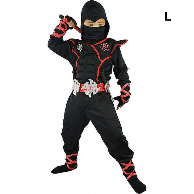 Kids Seven-Piece Ninjas Role-Playing Set Breathable Comfortable Fashion Suit for Children's Day