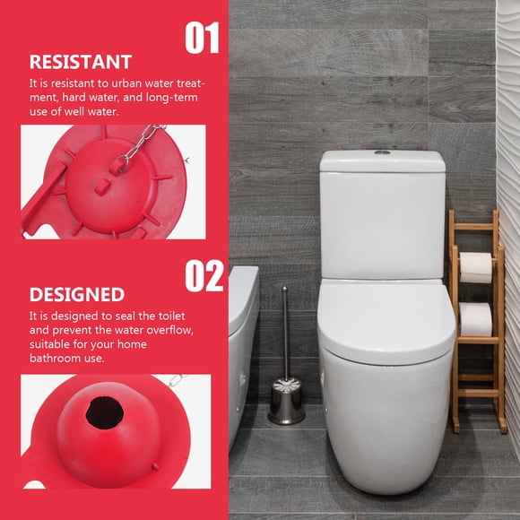 FONDOTIN 2Pcs Toilet Flapper Flat Circular Red Rubber Toilet Leak Proof Flapper For Homeowners