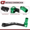 thumbnail image 3 of Folding Motorcycle Gear Shifter Lever for Yamaha TTR 50cc Aluminum Alloy Pedal Shift Lever Arm Black Lever Green Head with Silver Tone Ring, 3 of 6