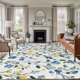 thumbnail image 2 of Blue Yellow Floral Spring Large Area Rugs for Bedroom Living Room, Soft Non Slip Carpet Bedside Rug, Summer Botanical Green Pastoral Rectangular Floor Cover Kitchen Accent Rug 8'x10' for Office, 2 of 9