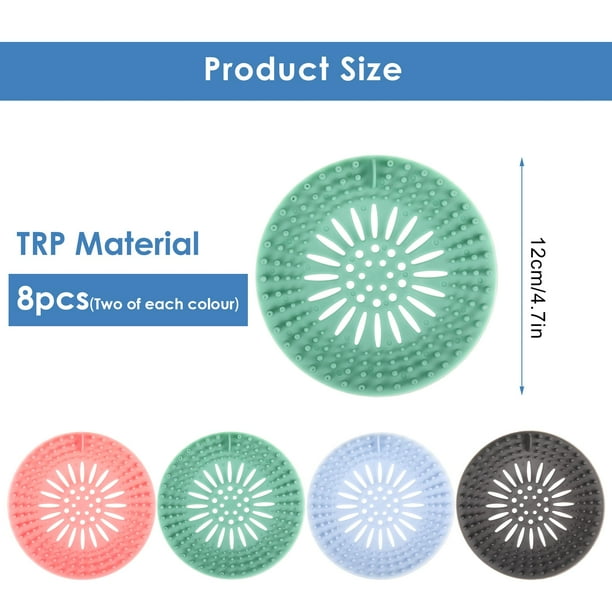Billuyoard 8 pack/lote colador de pelo para suelo y fregadero previene obstrucciones con filtro fácil filtro de drenaje de suelo Suministros de limpieza para el hogar