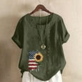 thumbnail image 2 of GERsome Women's Crewneck Short Sleeve American Flag T-shirts 4th of July Patriotic Tops, Sizes M-5XL, 2 of 4