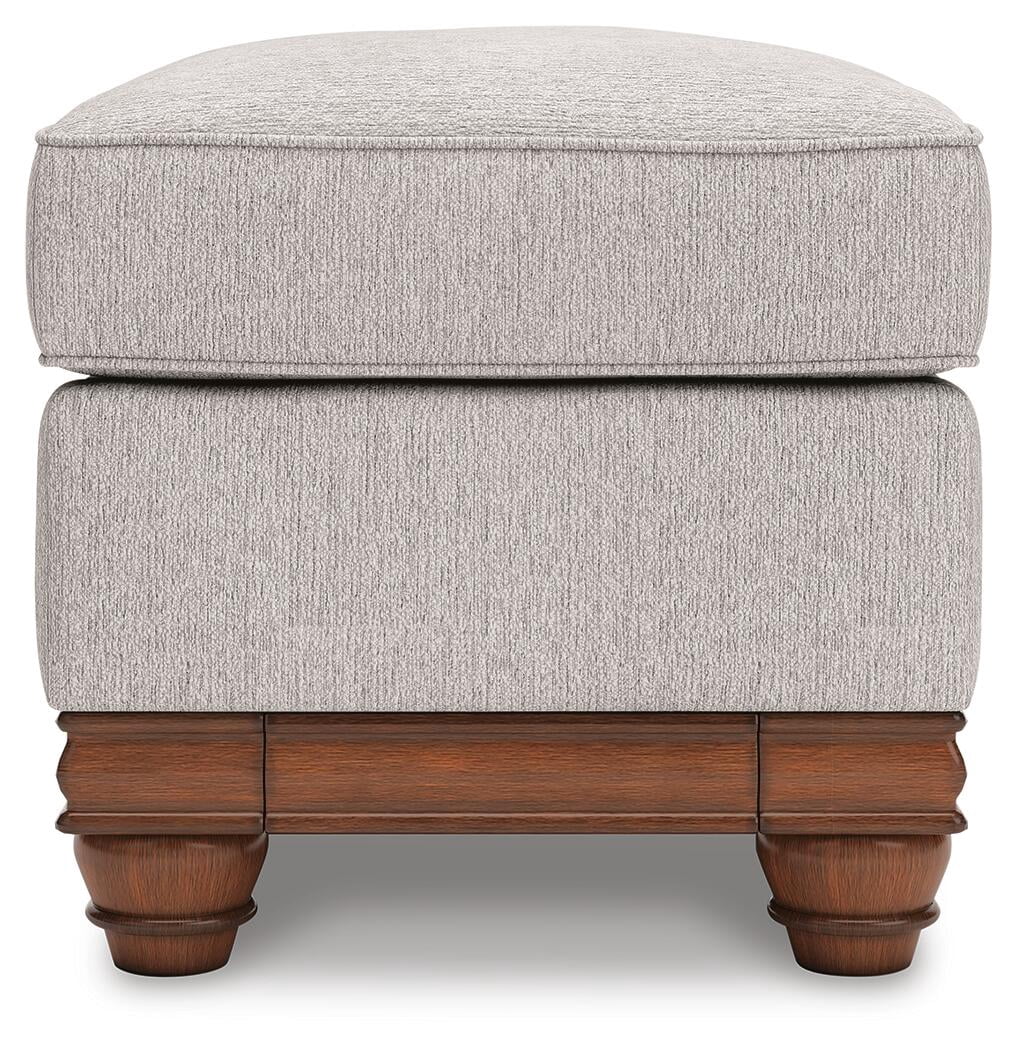 Signature Design by Ashley Meadowview Ottoman, Textured Polyester Upholstery, Sandstone