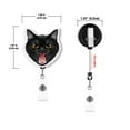 thumbnail image 4 of WIRESTER Set 2pcs Design Acrylic Key Card Holder Belt Clip Reel Id Badge Retractable - Cross Eyed Screaming Black Cats, 4 of 6