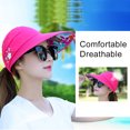 thumbnail image 3 of NUZYZ Summer Women Anti-UV Foldable Sun Visor Cap Wide Brim Breathable Outdoor Hat, 3 of 8