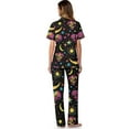 thumbnail image 3 of TSOVTHRID Skull Sun Moon Star Print Women's Pajama Sets Short Sleeve Pjs with Long Pants Soft Sleepwear Sets Button Down Womens Lounge Set, Size L, 3 of 7