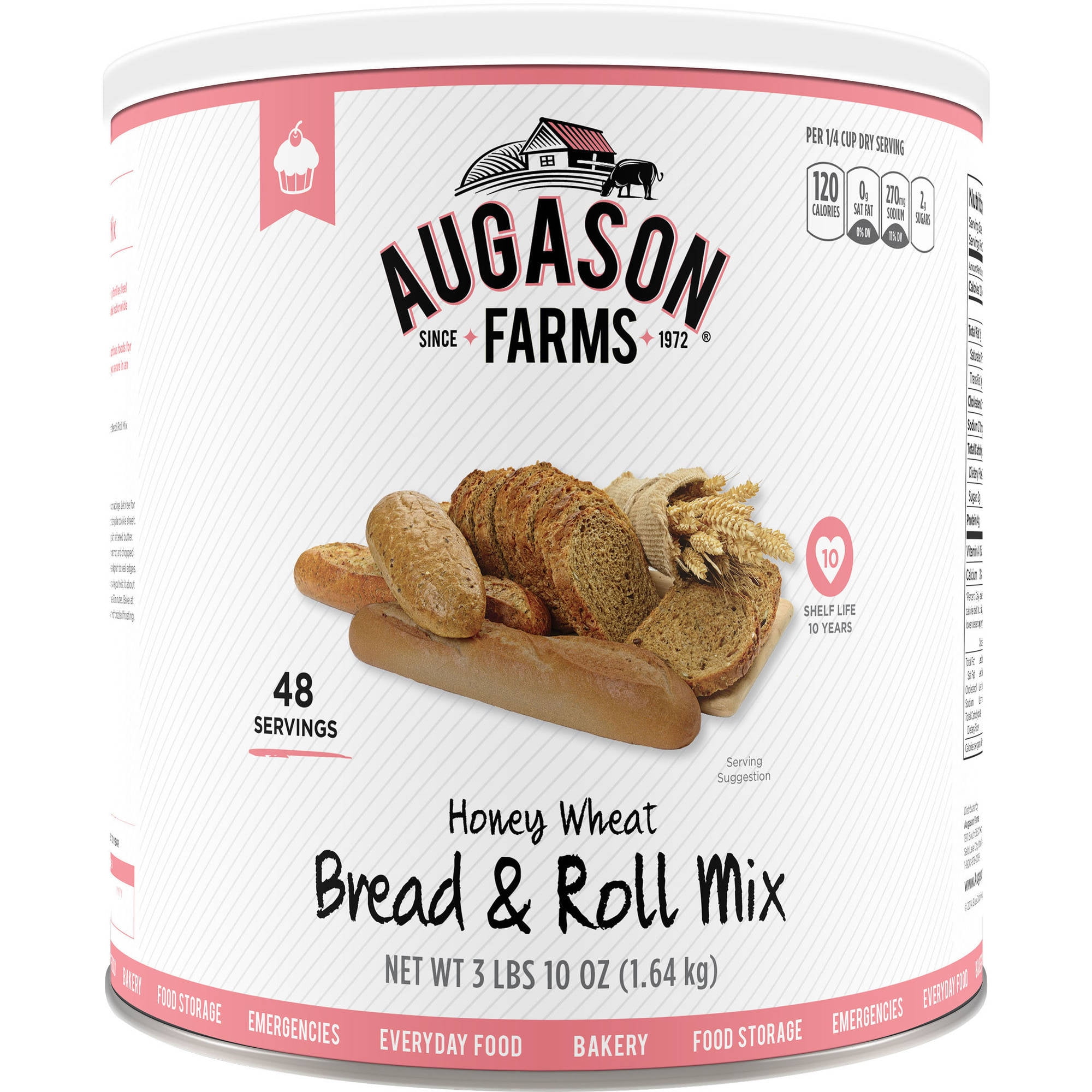 Augason Farms Emergency Food Honey Wheat Bread & Roll Mix, 58 oz by Generic
