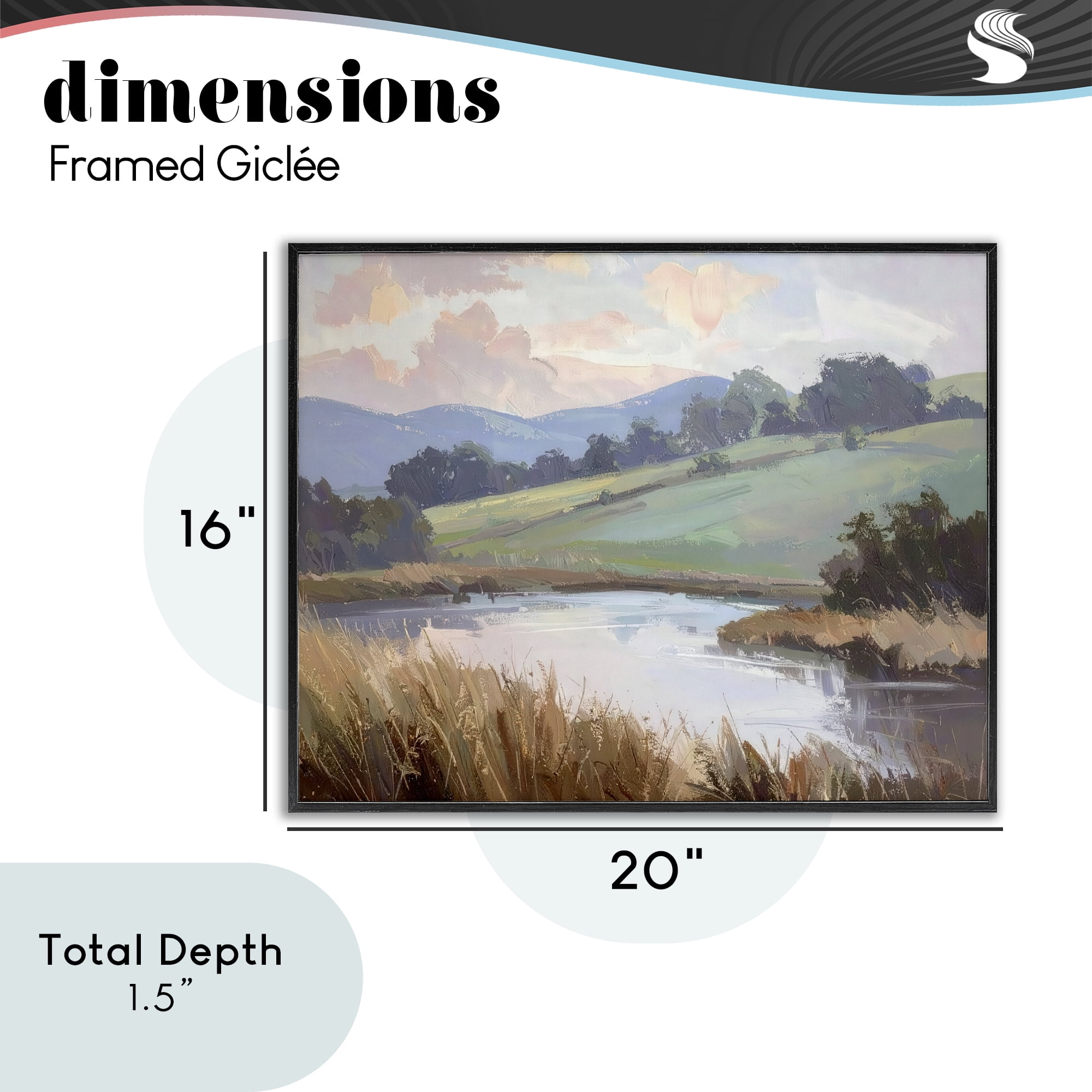 Stupell Industries Subtle Distant Mountains Black Framed Giclee Art, design by Alonza Saunders