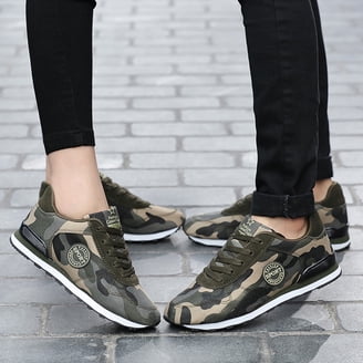 Women's Camo Running Shoes - Lightweight Mesh Sneakers With Soft Sole For Comfort & Style