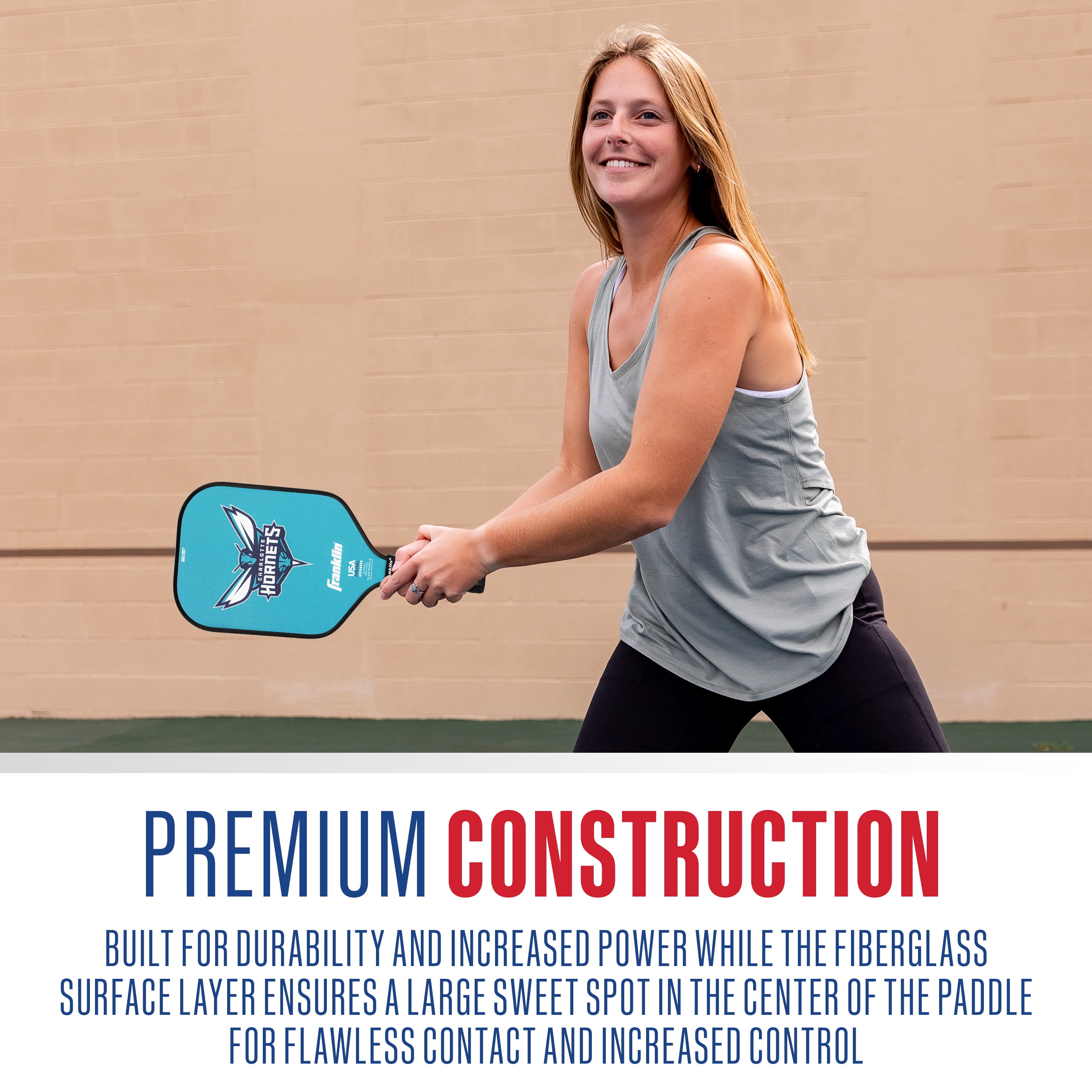 Franklin Sports NBA Charlotte Hornets Pickleball Paddle - Official NBA Team Pickleball Paddles - USAP (USAPA) Approved Premium Quality Pickleball Paddles - Authentic Team Logos + Colors