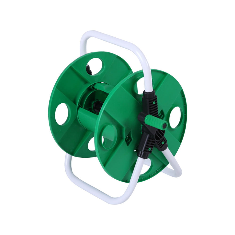 PORTABLE 60M GARDEN HOSE REEL TROLLEY WATER PIPE FREE STANDING WALL MOUNTABLE 