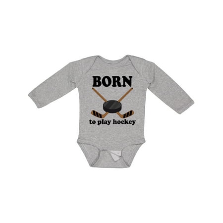 

Inktastic Future Hockey Player Born to Play Hockey Gift Baby Boy Long Sleeve Bodysuit