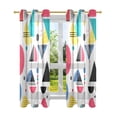 thumbnail image 7 of Yayeee Window Curtains Light Filtering 63"x42" Grommet Panel Pair Home Living Room Decor, Black Retro Pattern, 7 of 7