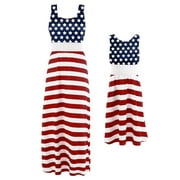 Dooleck Mommy and Me Matching Dresses Girl 4th of July Outfit American Flag Clothes