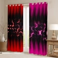 thumbnail image 2 of Geometric Honeycomb Curtains 30%-50% Blackout Neon Red Pink Black Stripes Curtains & Drapes Bedroom,Gradient Ombre Window Curtains Beehive Hexagon Window Treatments, 2 of 6