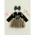 thumbnail image 2 of Qiylii New Year Girl Autumn Dress, Long Sleeve Lace Tulle Patchwork Dress with Headband, 2 of 9