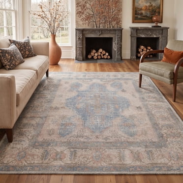 GENIMO 8'x10' Rug for Living Room, Large Machine Washable Non Slip Low ...