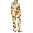 thumbnail image 4 of Xixirimido Autumn Fall Leaf Print Mens Pajama Set Long Sleeve Sleepwear Classic Button Down Loungewear Soft Sleepwear Pj Set with Pockets, X-Large, 4 of 4