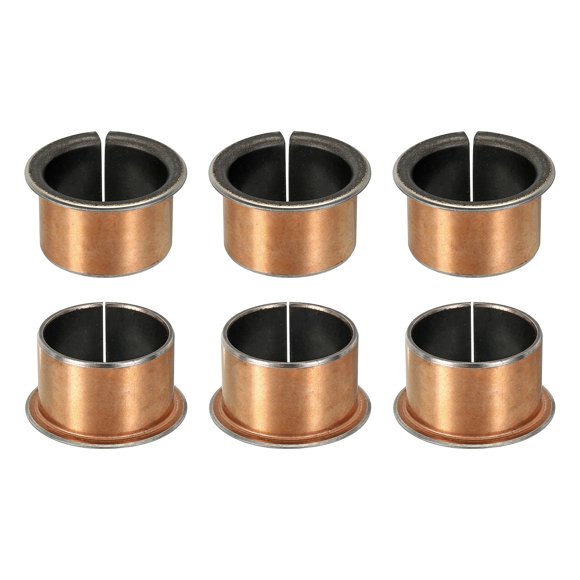 Uxcell 6Pcs Cojinete de manga con brida, 35mm de diámetro x 39mm de OD x 26mm de longitud, 47 x 2.0mm de diámetro de brida x t Cojinetes de bronce sinterizado autolubricantes para equipos industriales