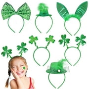 6 Pcs St. Patrick's Day Decorations Set Green Irish Headband - One Size Fits All for St. Patrick's Day Accessories, Party Packs F-292, For Children and Adults