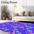 thumbnail image 2 of ODIKA 2'x3' Machine Washable Non-Slip Area Rug, Elegant Blossoms Latch Hook with Vibrant Floral Motifs High Traffic Rug with Pad, Purple, 623959, 2 of 8