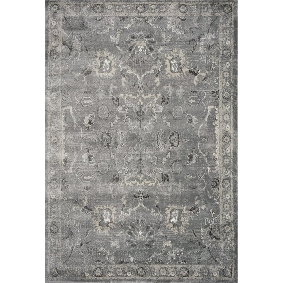 7' x 9'  Polypropylene Grey Area Rug