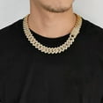 thumbnail image 6 of GKNET 18mm Hip Hop T Zircon Rhombus Cuban Chain Necklace Bracelets Real Gold Plated-Gold-8 in Bracelet, 6 of 8