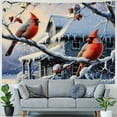 thumbnail image 4 of BCIIG Birds Snow House Tapestry Wall Hanging Unique Style Graphic Tapestries Home Wall Decor Art for Living Room Bedroom Apartment Farmhouse Dorm 40x30inch, 4 of 6