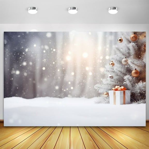 Christmas Tree Gift Photocall Backdrop Window Snow Baby Family Portrait Photography Backgrounds ration For Photo Studio