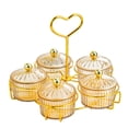 thumbnail image 4 of tamizeot Providing Clean Tidy Storage Options Glass Condiment Serving Tray Bar Container Condiment Dish Bowl Rack Serving Platter Brown 5 Bowls, 4 of 6